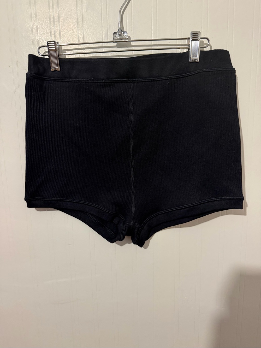 Aerie Offline High-Rise Black Ribbed Women’s booty shorts, Hot Pants NWT XL